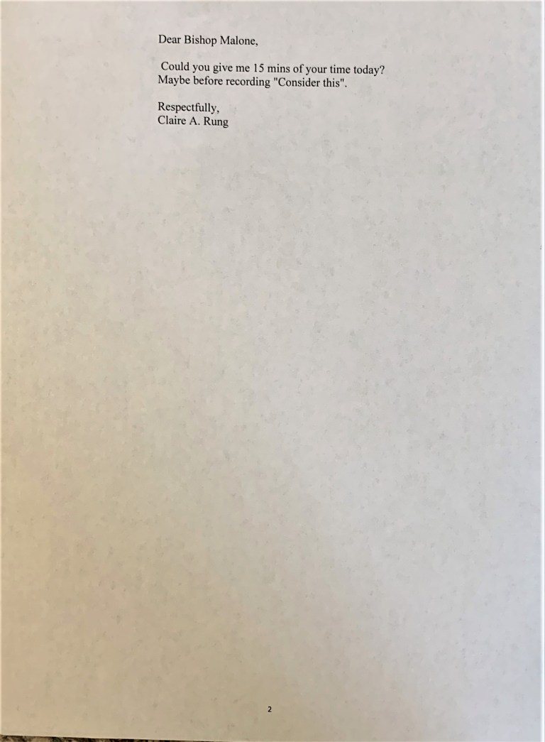 2nd page of Claire requesting mtg