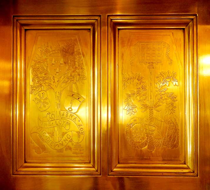 Close up of elevator doors