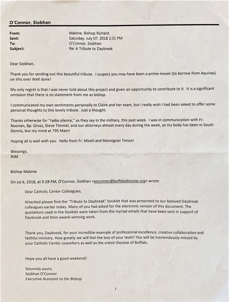 RJM to SMO regret about tribute