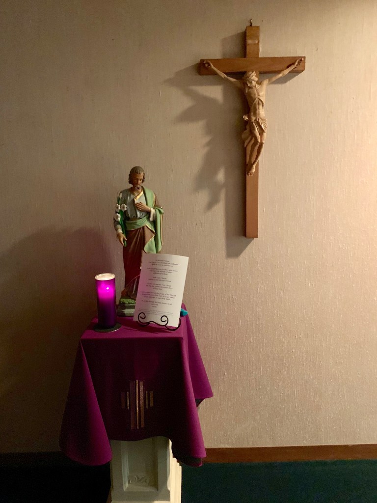St. Joseph and candle in Chapel